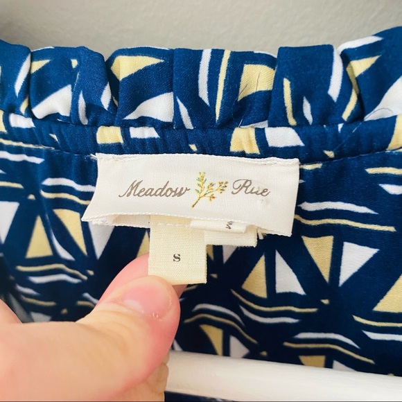 Meadow Rue by Anthro. Evella Blouse Blue Sz Medium - Picture 4 of 8